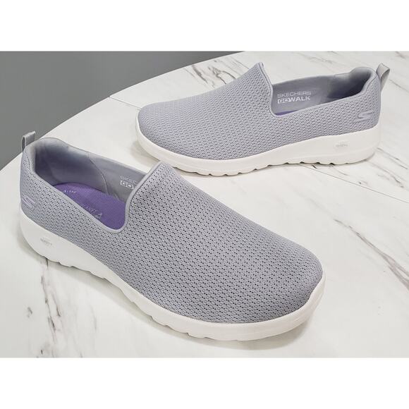 NEW Skechers Size 8.5 WIDE G Walk Joy Slip On Aurora‎ Light Gray Womens Shoes - Picture 2 of 6